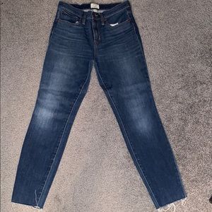 High rise Jcrew skinny raw hem
